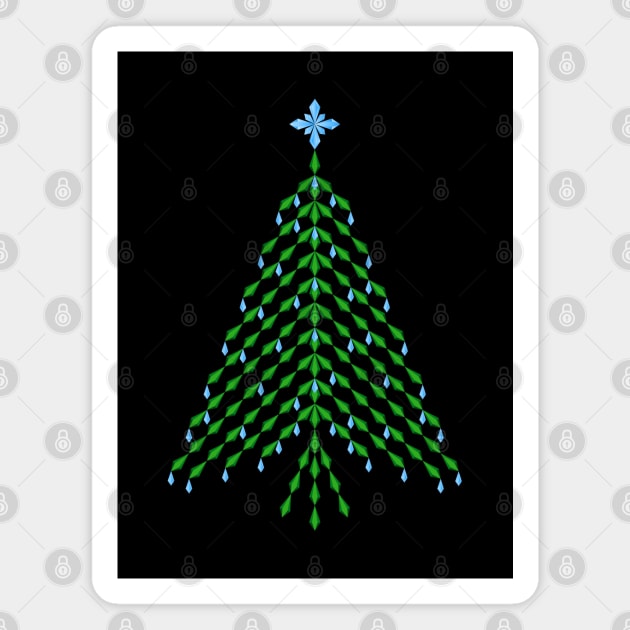 Elegant  blue and green crystal Christmas Tree design Magnet by kindsouldesign